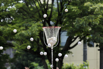 運動会、玉入れの玉（白）