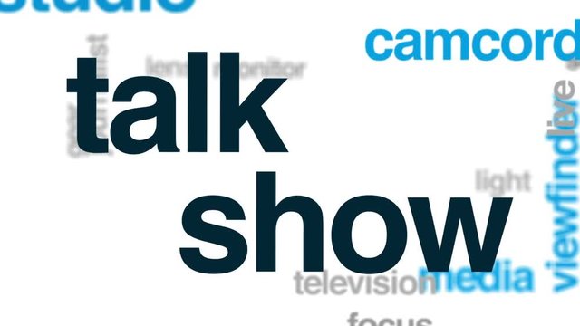 Talk show animated word cloud, text design animation.