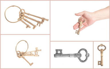 man's hand with antique golden key