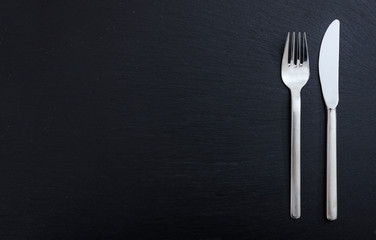 Cutlery isolated on black background