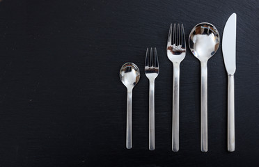 Cutlery isolated on black background