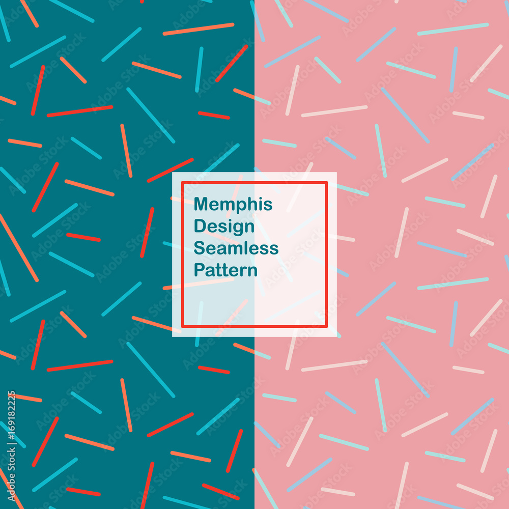Poster set of memphis design seamless pattern. ideas for fabric design, paper print and website backdrop. l