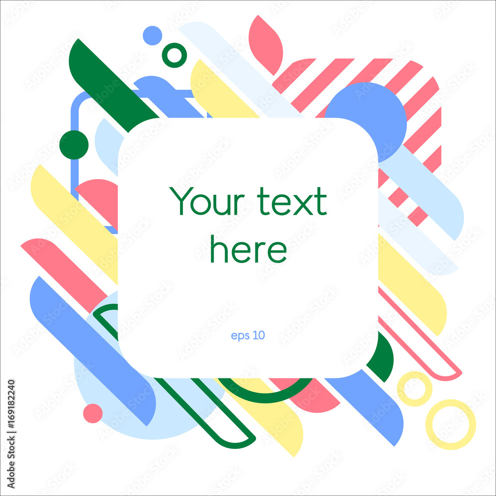 Aufkleber abstract flat dynamic background with frame. geometric motion shapes. colorful pattern for cover des