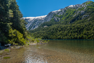 Landscape view with lake and mountains in Bariloche