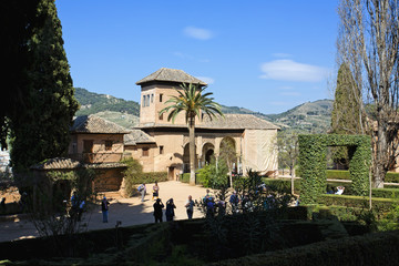 Fototapeta premium Partal Palace, Palacio de Partal, in Alhambra, Granada, Andalusia