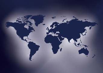 Obraz na płótnie Canvas dark violet background with map of the world - vector illustration