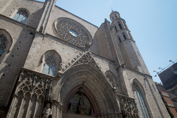 Obraz premium The Cathedral of Santa Maria del Mar in Barcelona, Spain