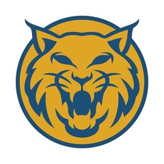 Fototapeta premium Lynx circle yellow