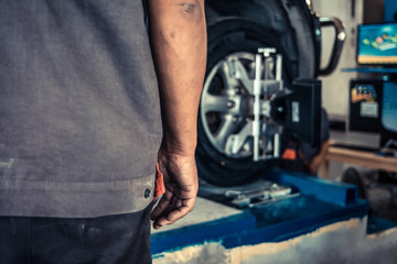 Fototapeta na wymiar Car mechanics and maintenance tools