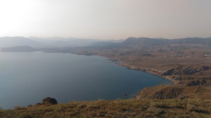 the seacost of Crimea from a hill