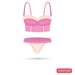Set of underwear for women color flat icon for web and mobile design