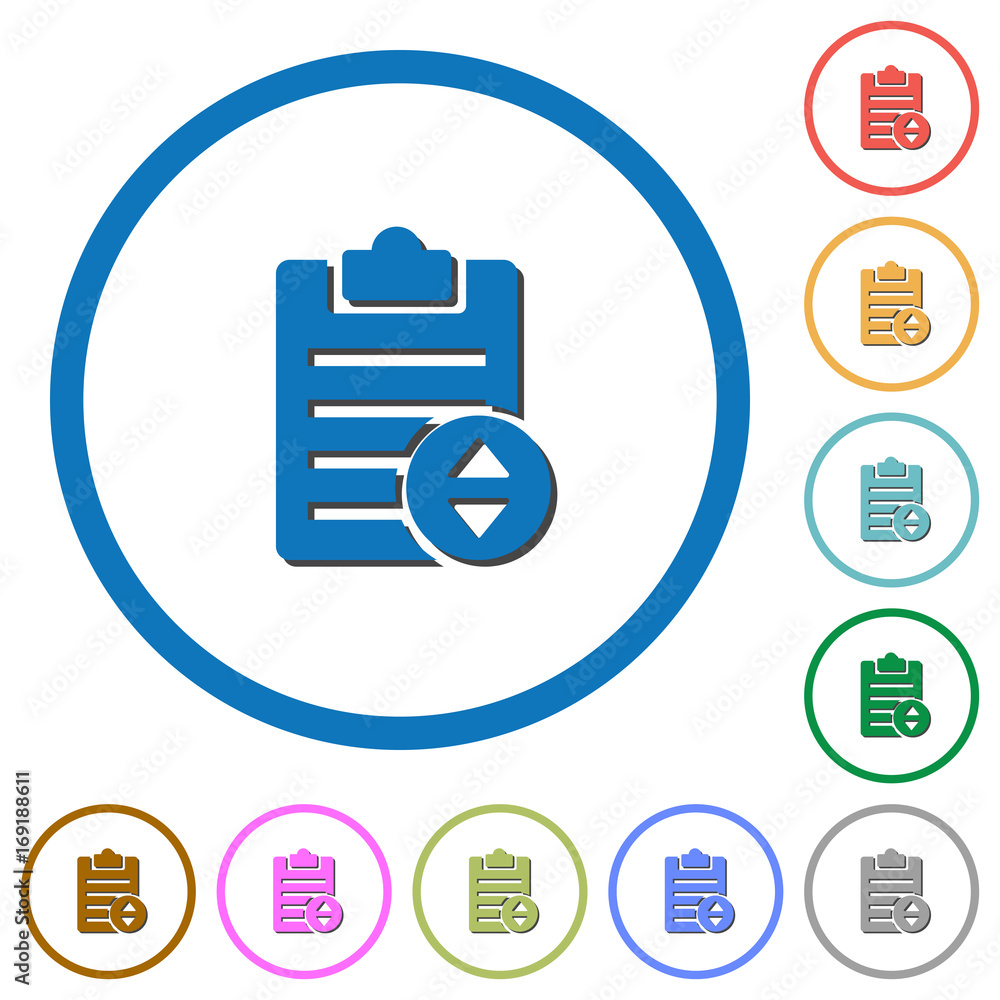 Poster adjust note priority icons with shadows and outlines