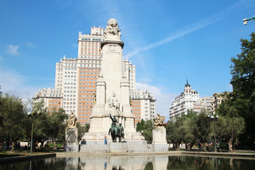 Fototapeta na wymiar The Plaza de España Spain square, Madrid, Spain 