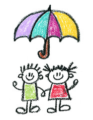 Family social protection Insurance Kids drawing Children drawing Pencil, crayon, chalk, pastel illustration Health care