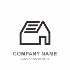 Simple Building House Shape Architecture Interior Construction Real Estate Business Company Stock Vector Logo Design Template