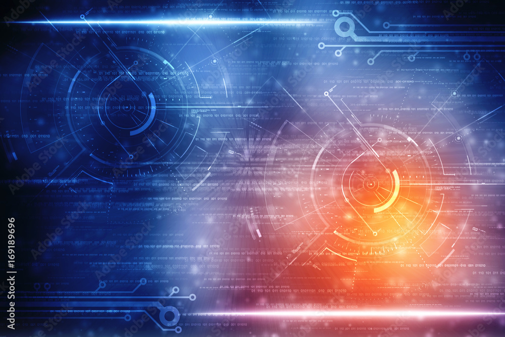 Poster digital abstract technology background, 3d rendering