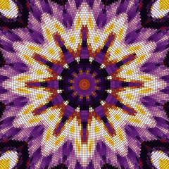 Seamless background pattern. Decorative round mosaic art pattern.