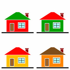 colorful houses vector set on white background