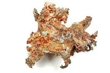 copper nugget isolated on white background