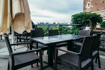 Old fashioned cafe terrace