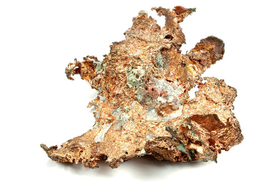 copper nugget isolated on white background