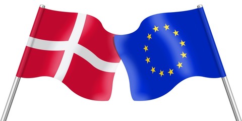 Flags. Denmark and Europe