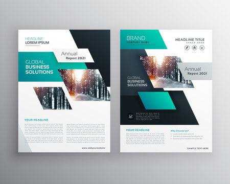 geometric business brochure flyer design vector template