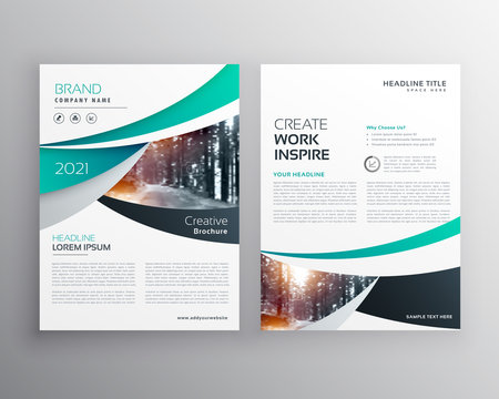 blye annual report brochure flyer design template with wavy shapes
