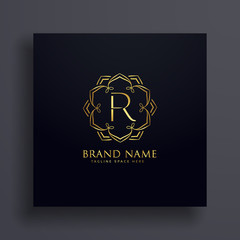creative letter R premium logo design concept