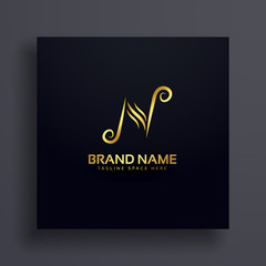 letter N logo design premium concept