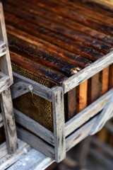 Frames with honeycomb.