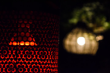 red lamp at night