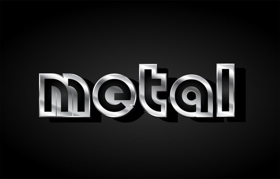metal silver letter text postcard design logo