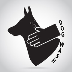 Dog wash pet grooming, dog care concept