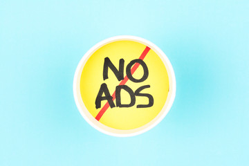 No ads symbol. Ads free sign.