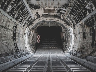 inside military transport plane