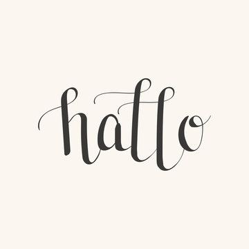 Hand drawn lettering "hallo"
