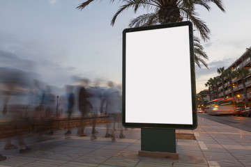 Blank billboard in a footpath