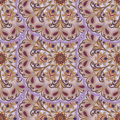 Vector seamless pattern of mandalas. 