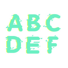 (Element) set of six letters, letter flat design