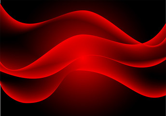 Red light wave on black modern futuristic technology background vector illustration.