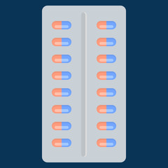 Pill in blister pack vector illustration