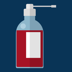 Throat spray medication vector illustration