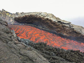 Effusive Activity at Mount Etna Volcano in italy