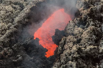 Gardinen Effusive Activity at Mount Etna Volcano in italy © Wead