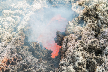 Effusive Activity at Mount Etna Volcano in italy