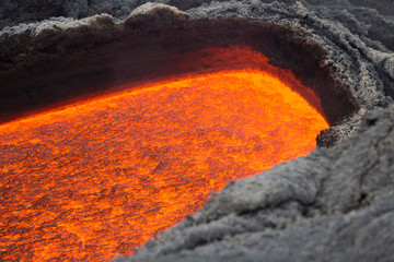 Effusive Activity at Mount Etna Volcano in italy
