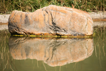 Stein Schuhform mit Spiegelung