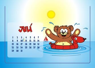 Kalenderblatt Juli Bären