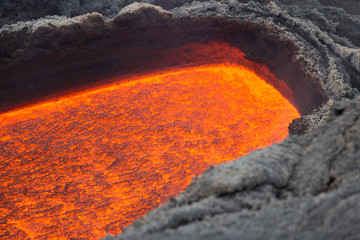 Effusive Activity at Mount Etna Volcano in italy